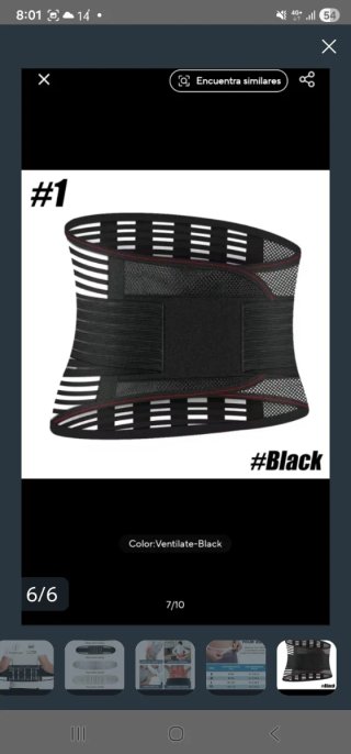 Faja Lumbar Reductora Negra - Nueva