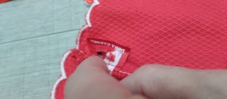 Vestido/faldón/jesusito rojo 3m