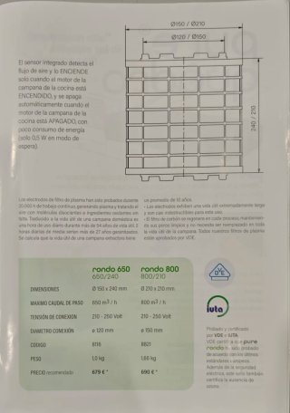 Filtro Plasma PURE RONDO 800