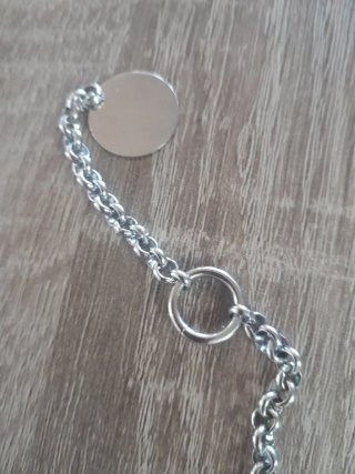 Collana colore argento con ciondoli rotondi