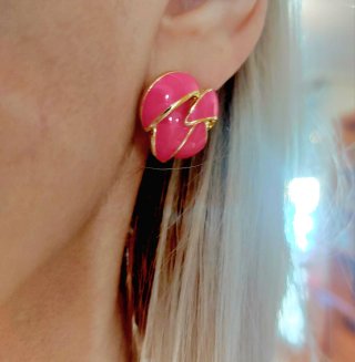 Pendientes Art Decó fucsia /Nuevos