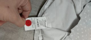 Vestido bebé blanco con lunares y lazos 6m