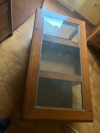 Mesa de centro madera y cristal