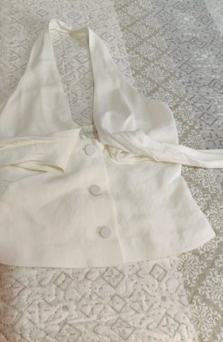 Elegante blusa Top Halter Zara Blanco