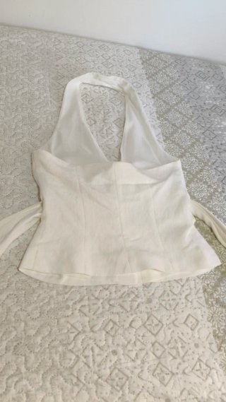 Elegante blusa Top Halter Zara Blanco