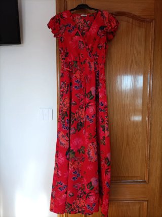 Vestido estampado floral rojo