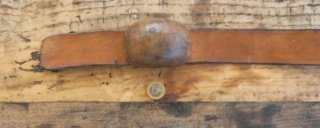 Cinturon vintage cuero y madera