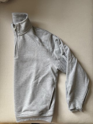 Sudadera hombre Zara Origins 1/4 cremallera gris