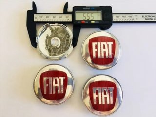 4 Tapas Llantas Fiat Rojo Plata 60mm