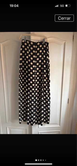 Pantalón lunares vestir negro y beige