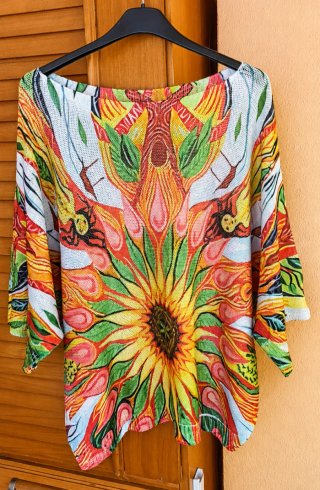 Jersey punto ancho estampado floral