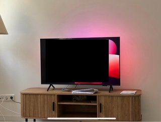 Mueble TV madera y cristal