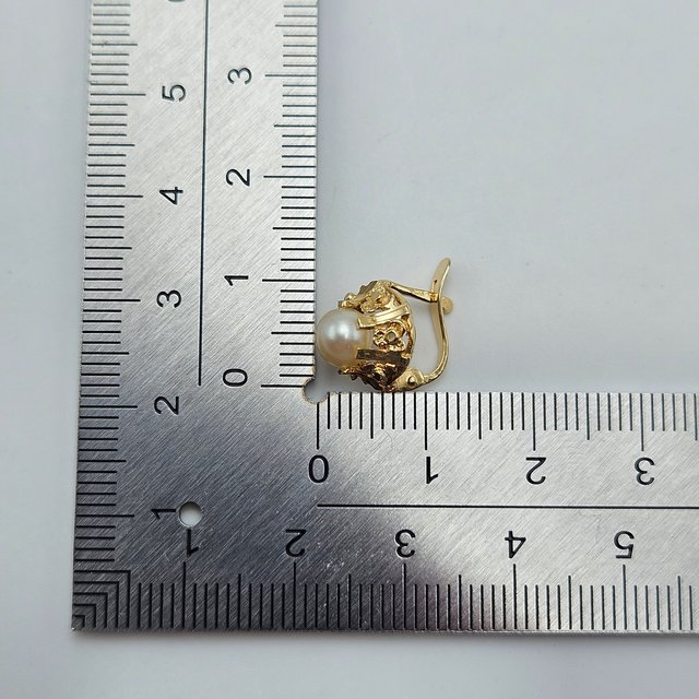 Pendientes de Oro 18K, Perlas, 2,66gr, 1cm