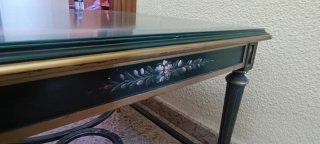 Mesa de centro clásica madera y metal