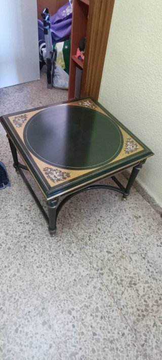 Mesa de centro clásica madera y metal