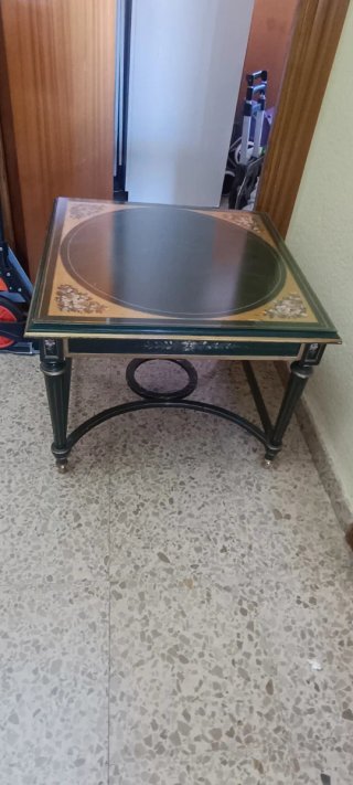Mesa de centro clásica madera y metal