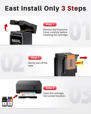 HALLOYA 560XL 561XL Canon Pixma TS5350 Negro color