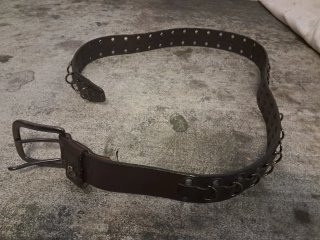 Cintura D&G pelle marrone con anelli