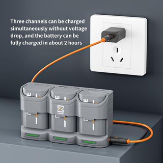 ZGCINE PC3 Cargador Baterías 3x LPE6 USB‑C