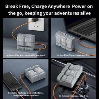 ZGCINE PC3 Cargador Baterías 3x LPE6 USB‑C