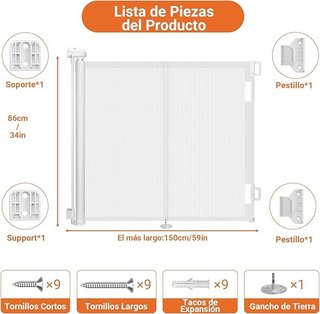 Ycozy Barrera Seguridad Niños Extensible 0-150cm