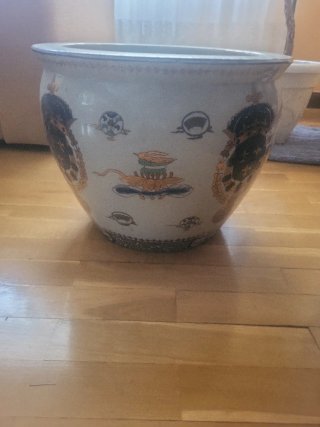 Macetero de cerámica con diseño