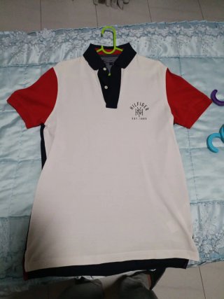 Polo Tommy Hilfiger Blanco/Rojo