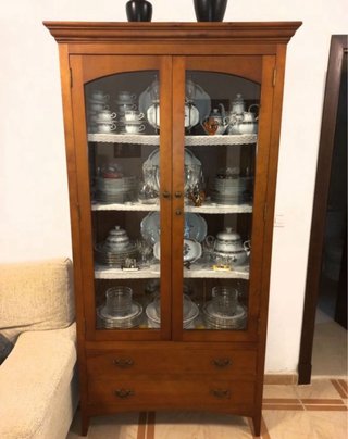 Conjunto de 3 Muebles de salón madera oscura