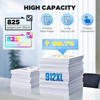 NMJETPRINT 912XL 4x Tinta HP OfficeJet 8010 8012