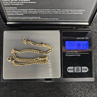 Pulsera Oro Maciza 18K Cartier Fígaro 8,13gr, 23cm