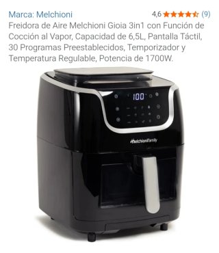 Freidora de Aire Melchioni Gioia 6,5L