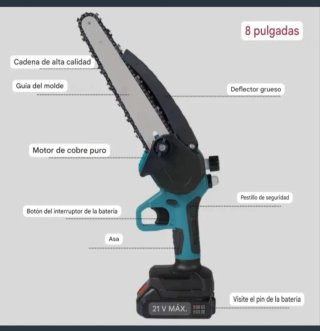 Motosierra Inalámbrica 8 Pulgadas (2 Baterías)