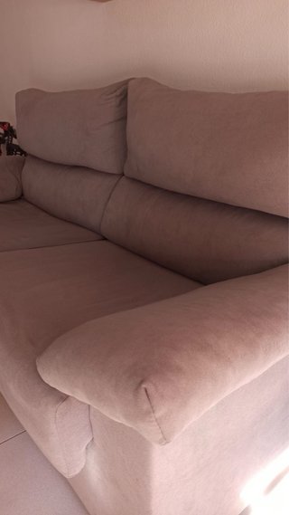Sofá de 2 plazas gris de tela
