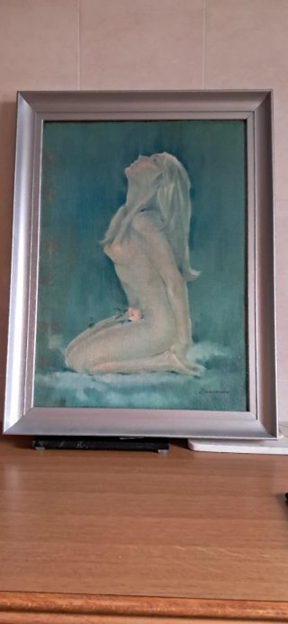 Cuadro original en lienzo de desnudo de mujer.
