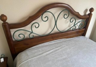 Cama Matrimonio Madera y forja