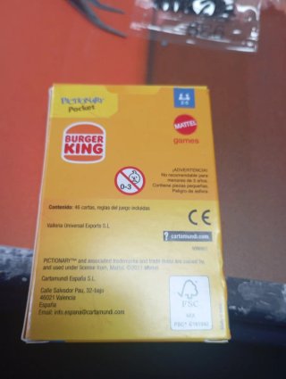 Juego de cartas Pictionary Pocket Burger King