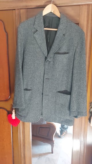 Chaqueta de lana hombre gris