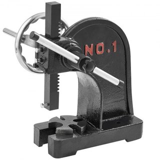 Prensa Arbor, Manual de 1 Tonelada con Rueda de Mano, Altura Máxima de 5.9", Construcción de Hierro Fundido Duradero, Prensa Manual de Escritorio para Tareas de Estampado, Doblado, Estiramiento, F...