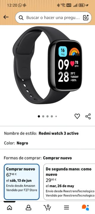 Redmi Watch 3 Active Negro