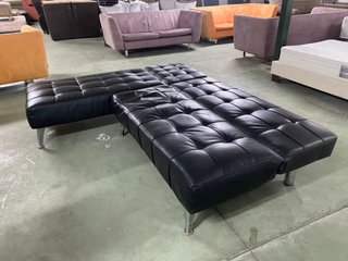 Sofá Cama Negro Piel Sintética