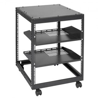 Rack server aperto da 12U, profondità regolabile da 58,5-101,6 cm, rack server di rete a parete o a terra, rack AV a 4 pali con ruote, supporta tutto il tuo equipaggiamento di rete IT