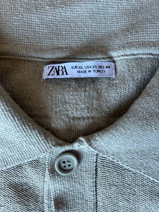 Polo de punto Zara XL oversize gris con relieve