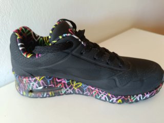 Skechers plataforma mujer T38 negras multicolor
