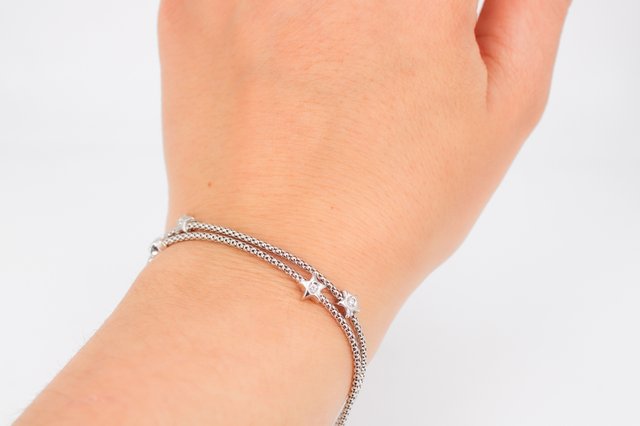 Pulsera De Oro Blanco De 18K.. Ref: 076-05-00342