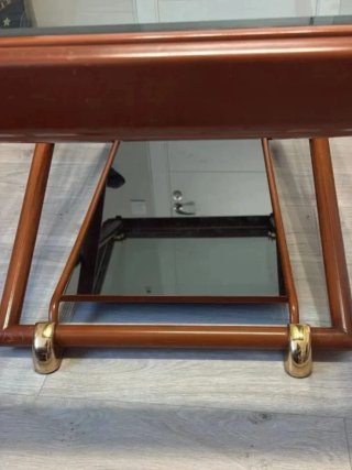 Mesa de centro elevable madera y cristal