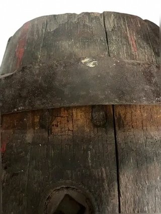 Barril antiguo Cruzcampo de roble americano siglo XX
