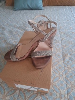 Sandalias Unisa Mujer Fiesta Doradas/Plateadas