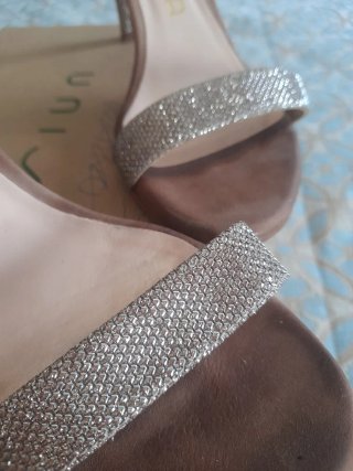 Sandalias Unisa Mujer Fiesta Doradas/Plateadas