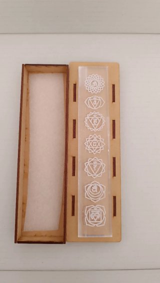 Placa Selenita 7 Chakras Grabada