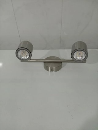 Aplique LED doble metal plateado